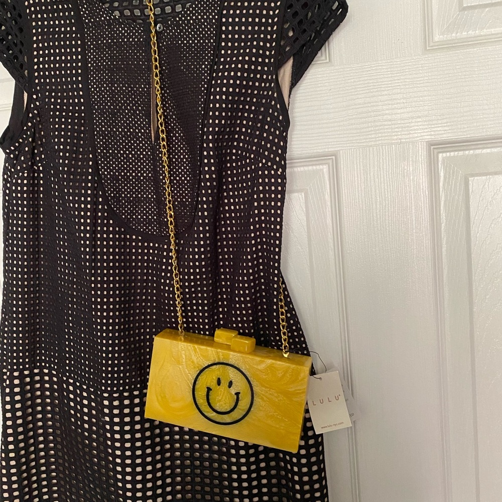 Lulu's Yellow Smiley Face Crossbody Bag